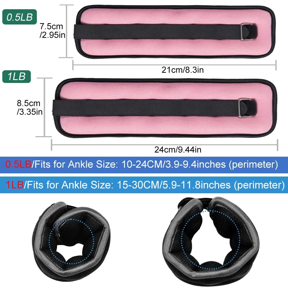 1Pair Adjustable Ankle Weights For Women Men,(0.5Kg / 1Kg Each Pack) Modularized Leg Wrist Weight Straps For Yoga,Running,Gym