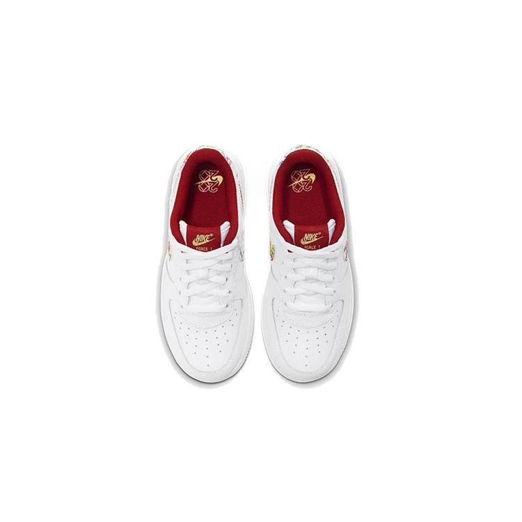 Nike Air Force 1 CNY Abriebfeste Low-Top Kinder-Skateboardschuhe Hilfe Weiß Kinder im Alter von 3-7 Jahren CU2981-191