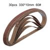 Set of Sanding Belts with Multiple Grits Totaling To 30 Pieces Size 10x330mm