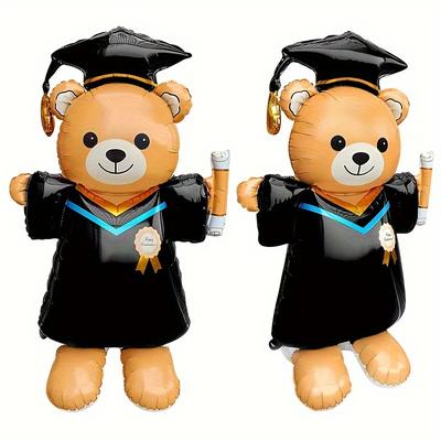 1Pcs 150cm Large Stand Graduation Brown Bear Doctor Balloons Graduation Party Decorations Balloon Supplies Gifts