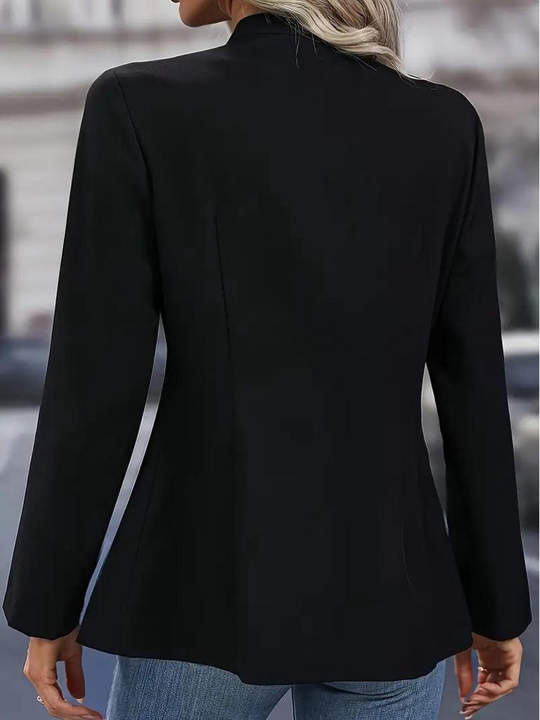 2024 Wintermode Damen Einfarbig Stehkragen Zweireihiger Strickjackenmantel