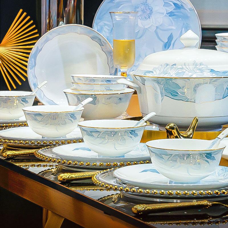 Luowei Jingdezhen Light Luxury Ceramic Dinnerware Set