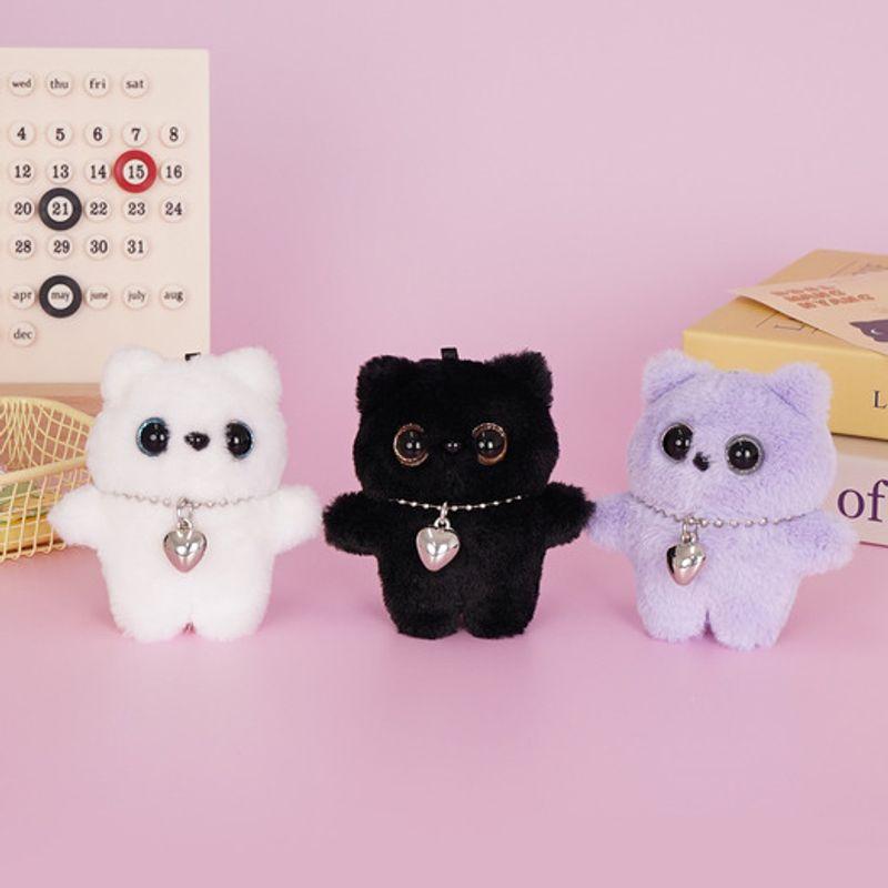 

plusyplusy plush plush hips dwarf cat keychain white black purple white