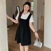 Large Size Women's College Style Doll Collar Dress 2026 Summer Vacation Two Sweet Waist Skirt 264887