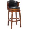 Cow Top Leather Wooden Bar Stools, 360 Degree Swivel Bar Height Chair with Backs for Home Kitchen Counter, Morden Chair Barstools