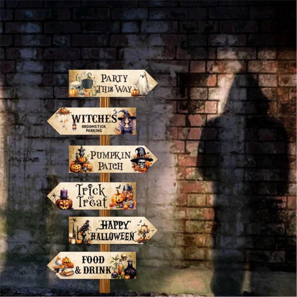 New Party Decoration Halloween Road Sign with Viscose Garden Decoration Welcome Sign Realistic Paper Party Road Sign