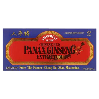 Çin Kırmızı Ginseng Ekstraktı, 10 Şişe, 10 mL (0,34 fl oz) Her biri