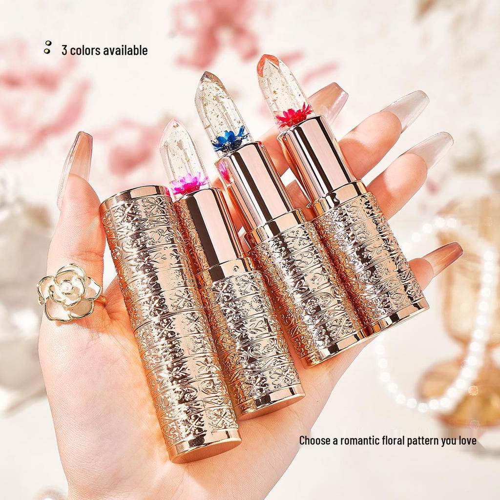 Petal Fresh Color-Changing Moisturizing Lipstick - Gold Foil, Transparent, Non-Stick, Non-Fading, Temperature-Responsive.