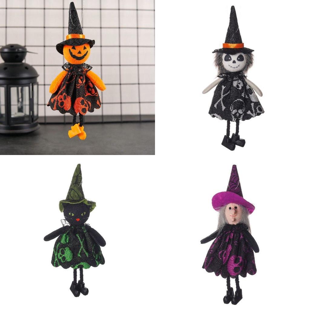 Halloween Decor Supplies Adorable Pumpkin Witch Ghost Pendant For Kids Party Props
