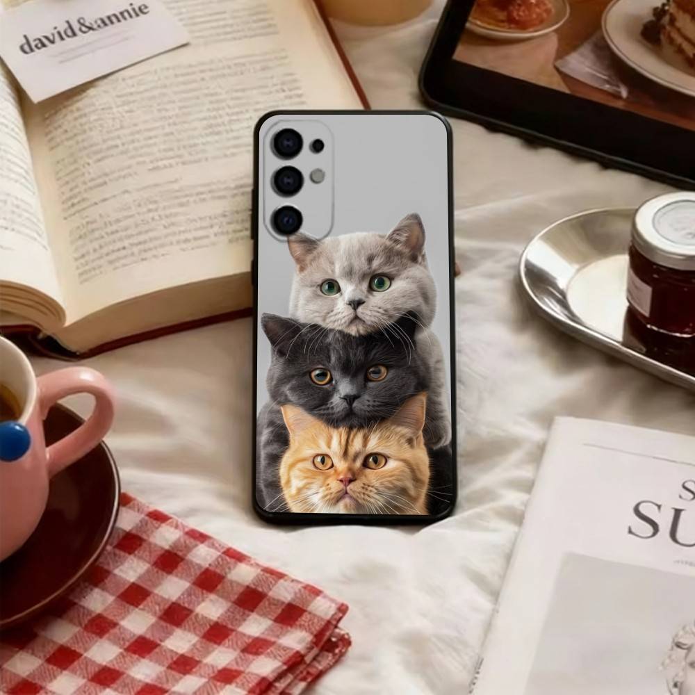 The Cat Crew Phone Case Black Silicone Soft For Samsung S25,S24,S21,S22,S23,S30,Ultra,S20,Plus,Fe,Lite