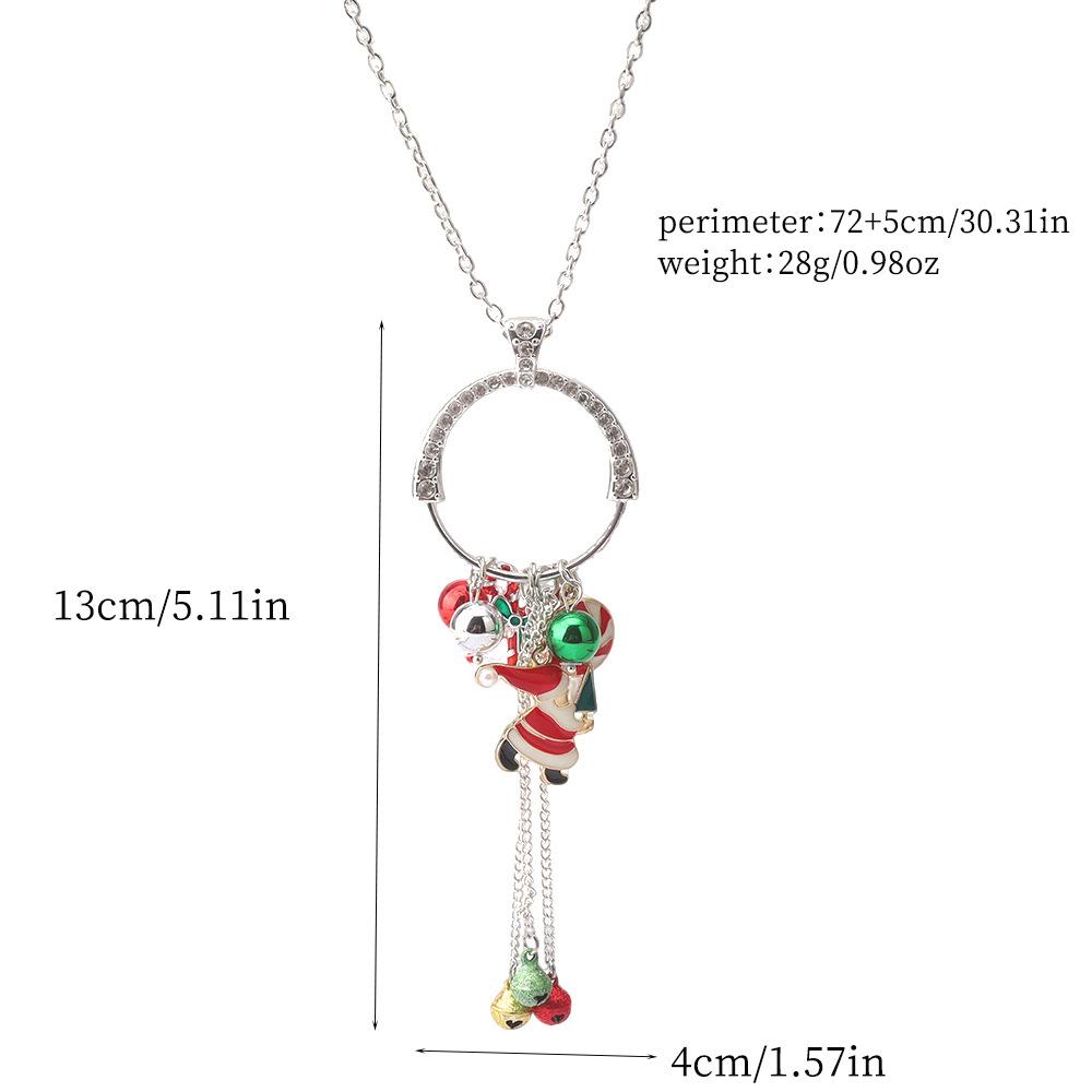 Christmas Santa Candy Bell Tassel Necklace, Creative Festive Clavicle Chain for Women
