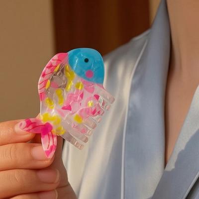 Pinza per Capelli a Forma di Animale Marino Fermaglio per Capelli Posteriore Denti Antiscivolo Presa Forte Pinza per Capelli a Forma di Squalo Accessorio Versatile per Capelli