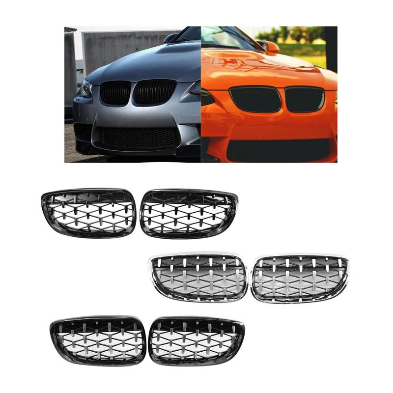 2Pcs Car Front Hood Kidney Grille Grill 51137157277 for BMW E92 E93