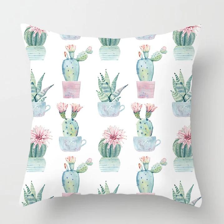 Cactus Flower Decorative Pillowcase Office Living Room Home Pillowcase Car Ornaments