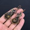 Ammonite Fossil Earrings, 999 Copper Wire Wrapped Earrings, Handmade Gemstone Jewelry Earrings For Memorial Day
