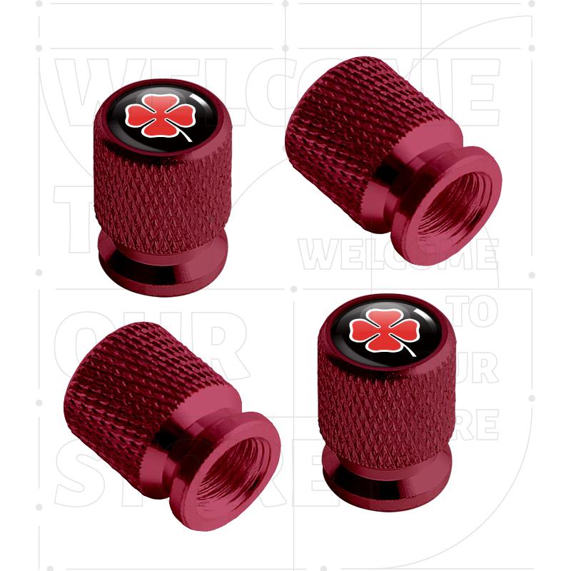 For Alfa Romeo Four-leaf Clover 156 159 Giulia LOGO 4pcs Car Wheel Tire Valve Aluminum Caps Tyre Stem Covers Airdust Waterproof ze2