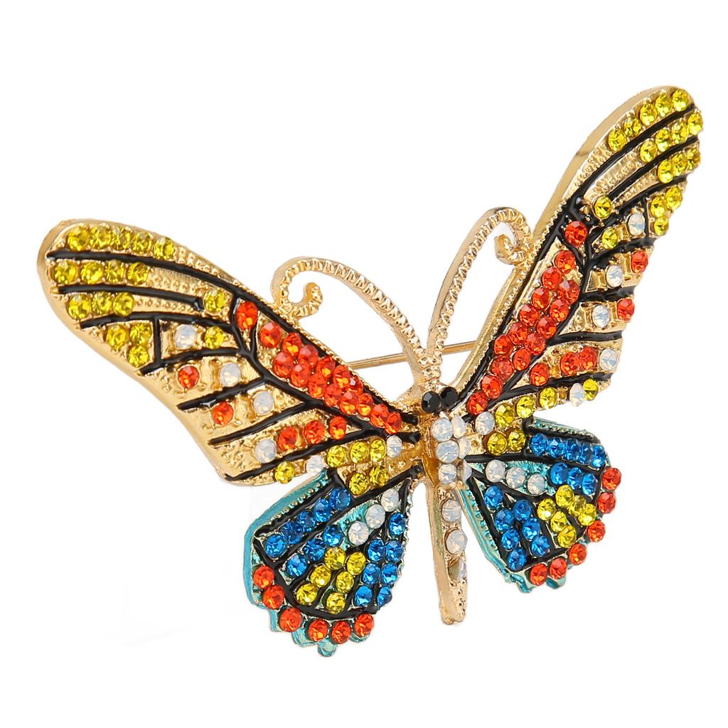 Rhinestone Brooch Colorful Fade Resistant Beautiful Elegant Women Lapel Pin for Hat Scarf Sweater Bag