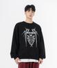 MOZMOZ Soft French Terry Neo Tribal Oversized Sweatshirt Black