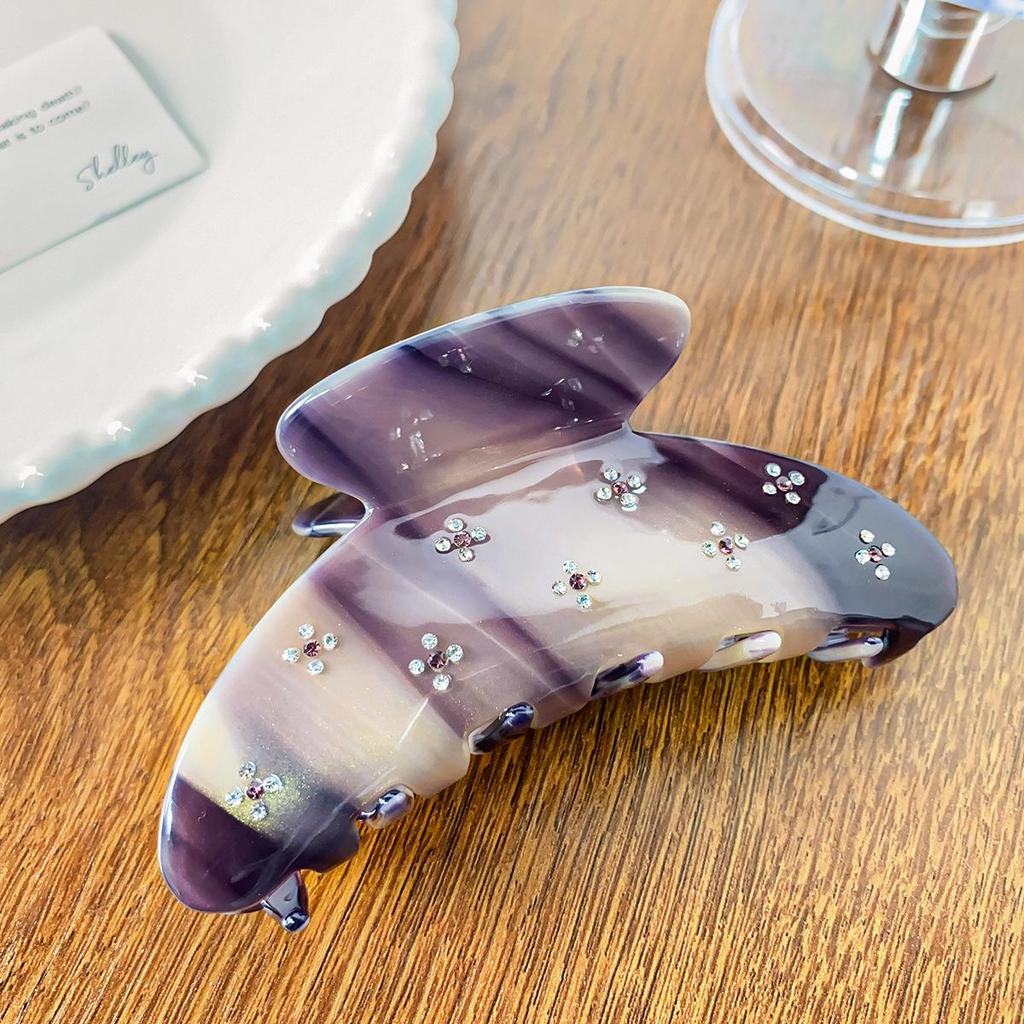 Bofeiya Rhinestone Acetate Claw Clip: High-End Luxury Hair Accessory for Updos