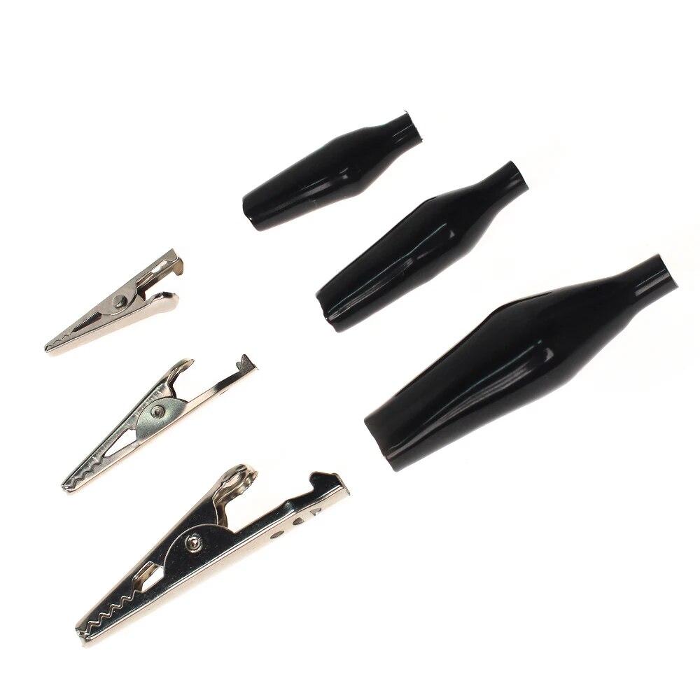 5/10PCS Insulation Metal Alligator Clip Electric Test 35*45mm//28*35mm/24*28mm  5A Small Medium Large Red Black Crocodile Clip