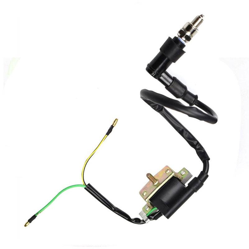 Wiring Harness Ignition Coil CDI BOX Spark Plug for 50cc 70cc 90cc 110cc 125cc 140cc Foot Start Horizontal Engine