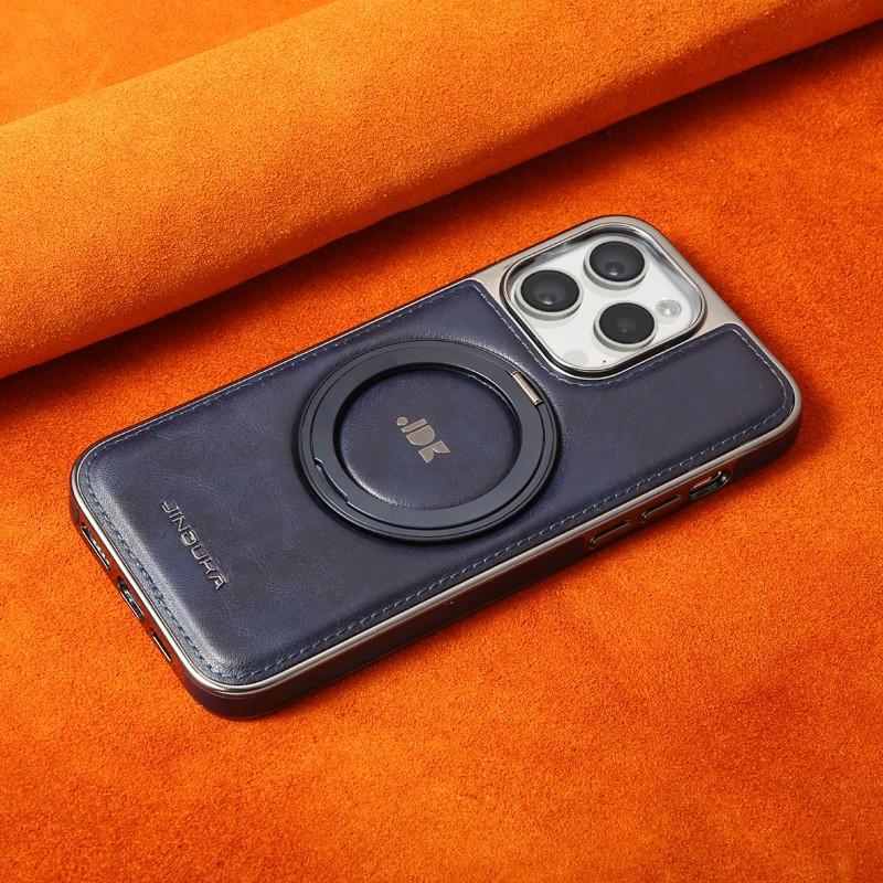Magnetic Rotating Stand Phone Case IPhone 15 14 13 12 Pro Max Full Body Shockproof Leather Cover