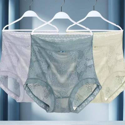 High Waisted Lightweight Compression Pants Disposable Hip Lifting Breathable Women's Triangle Pants Mulberry Silk Sexy Lace Women's Underwear Panties