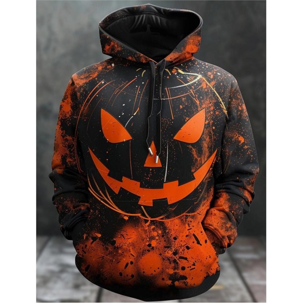 Full Print Pumpkin Graphic Halloween Hoodies For Men Women Fashion Oversized Pullovers Sweatshirts Clothes Tracksuit Sudaderas