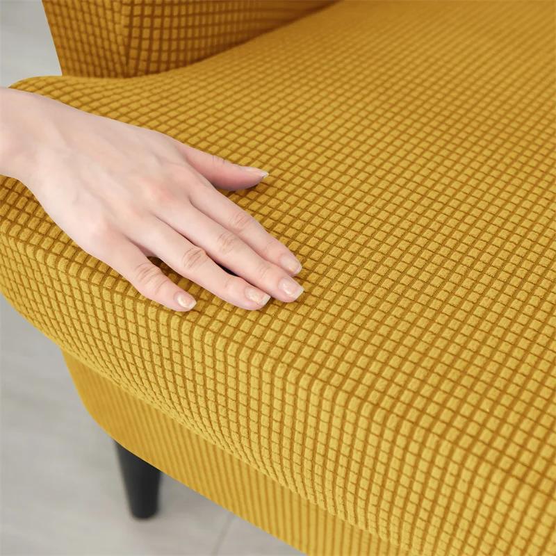 Polarfleece Ohrensesselbezüge Einfarbig Sessel Überwürfe Abnehmbarer Einzelsofa-Überwurf mit Sitzkissenbezug Zuhause