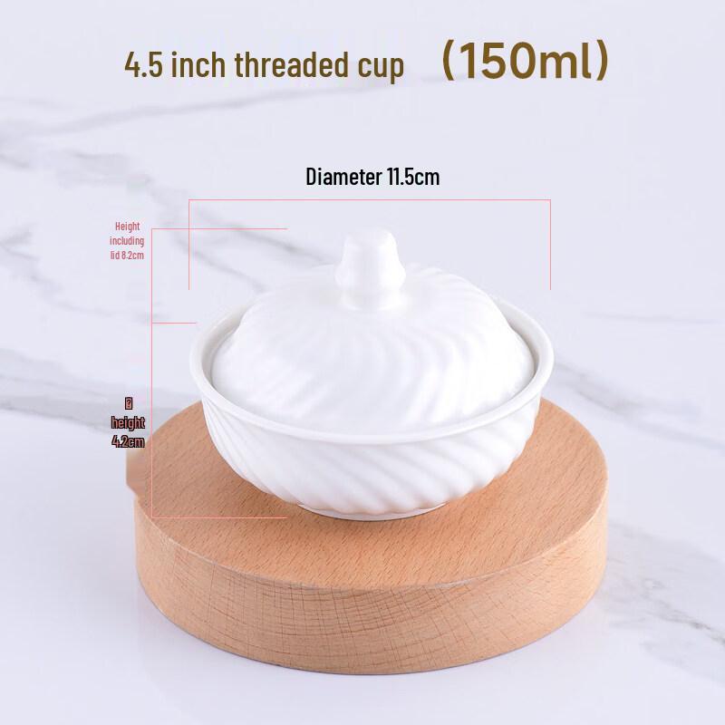

Pure White Ribbed Ceramic Stew Bowls - Set of 8