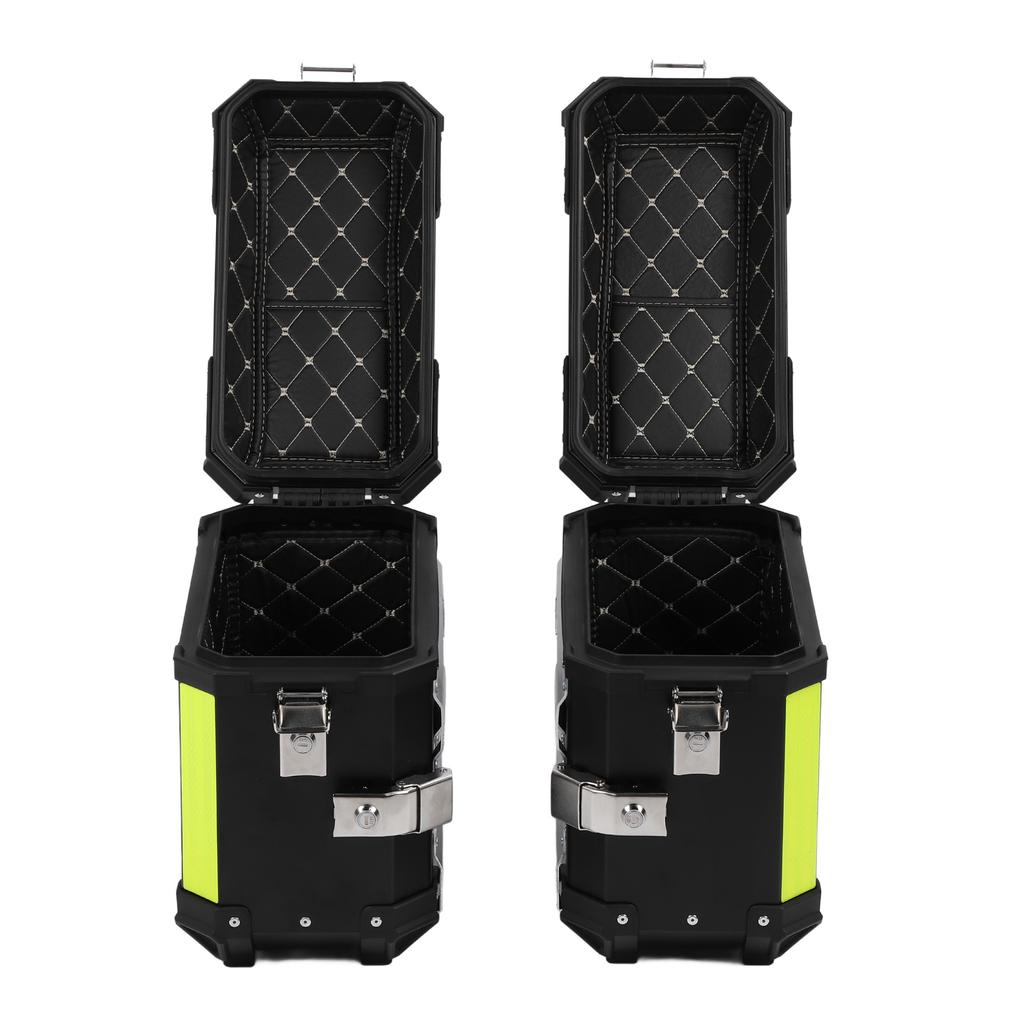 Motorcycle Side Case Aluminum Alloy 28L with Safety Lock Shockproof Side Saddlebag Box for Helmet Luggage