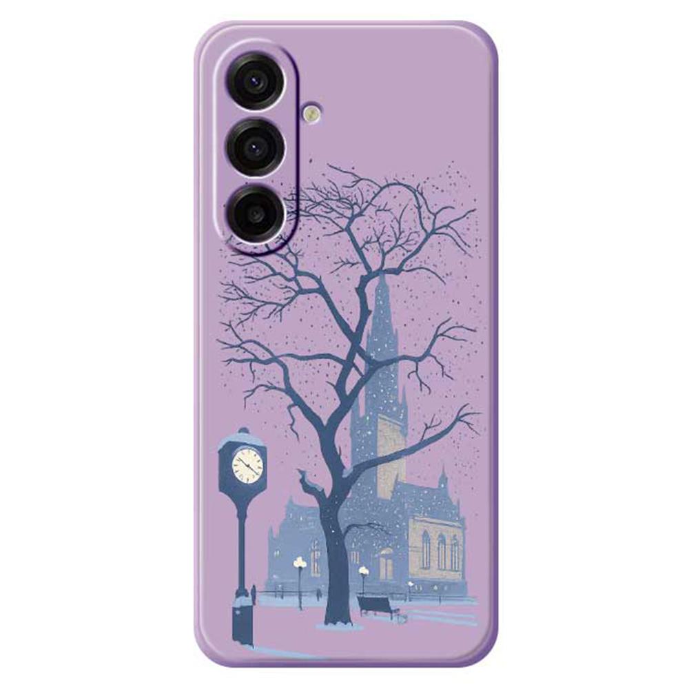 For Samsung Galaxy A17 5G Case Street Outside The Castle Pattern Printing Straight Edge TPU Phone Back Cover
