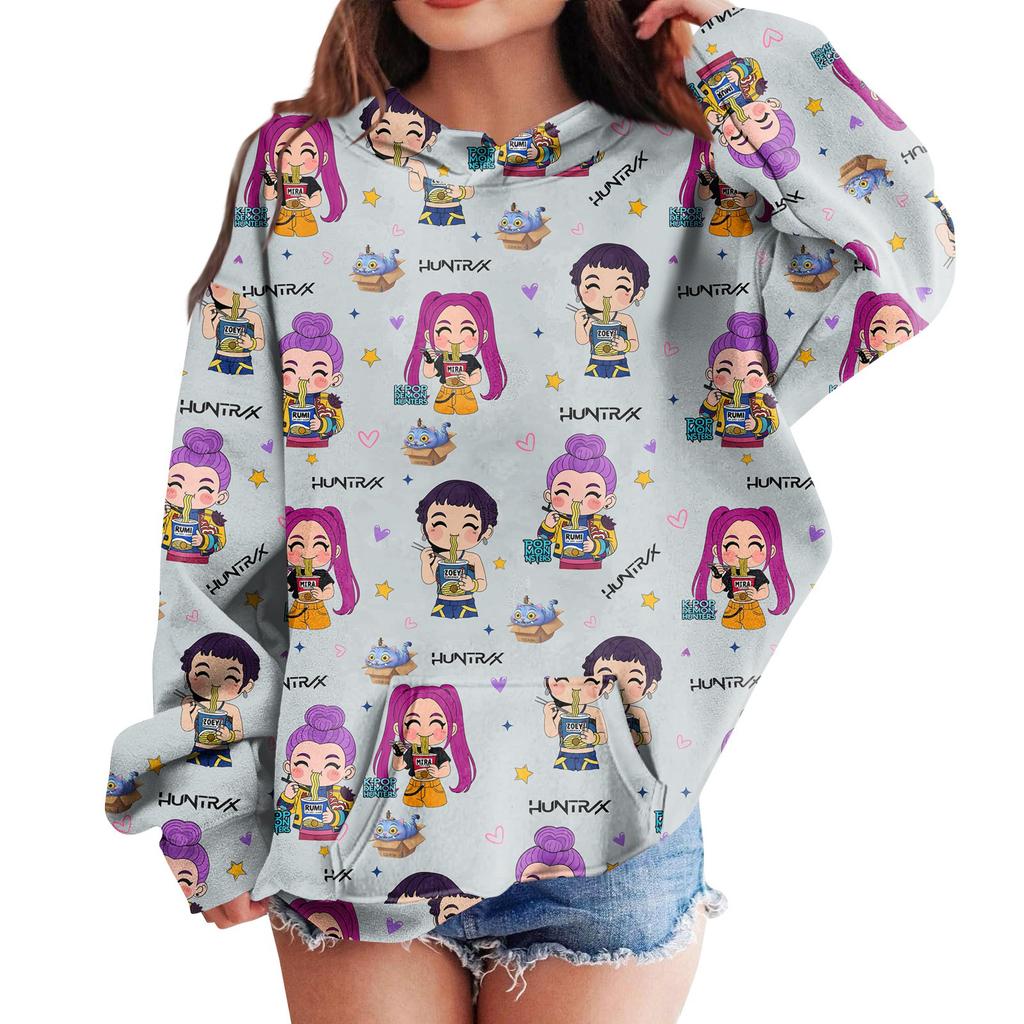 Sweatshirts For Teen Girls Hoodies Long Sleeve Drawstring Pullover Cute Printed Hoodie Top