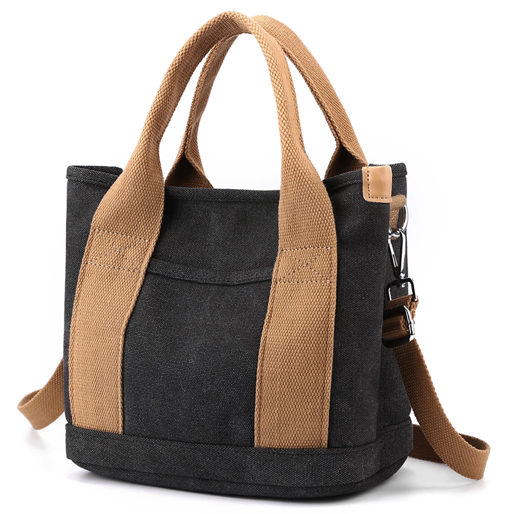 

Сумка-тоут на плечо для женщин [manukori], маленькая, холщовая, с разделителем, дамская сумочка, сумка, стильная, милая, легкая, для путешествий, для поездок на работу, самоподдерживающаяся чёрный