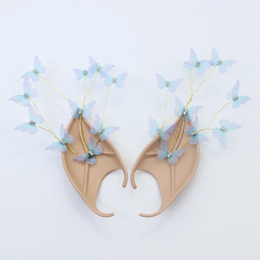 Pearl Zinc Zinc Alloy Halloween False Ears Forest Butterfly Latex Ear Cuff Jewelry  Dress Up