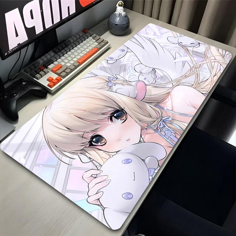 C-Chobits Chii Anime Girl Desk Mat Computer Office Extended Mouse Pad Laptop Rubber Non-slip Large Mousepad Gamer Cabinet Carpet