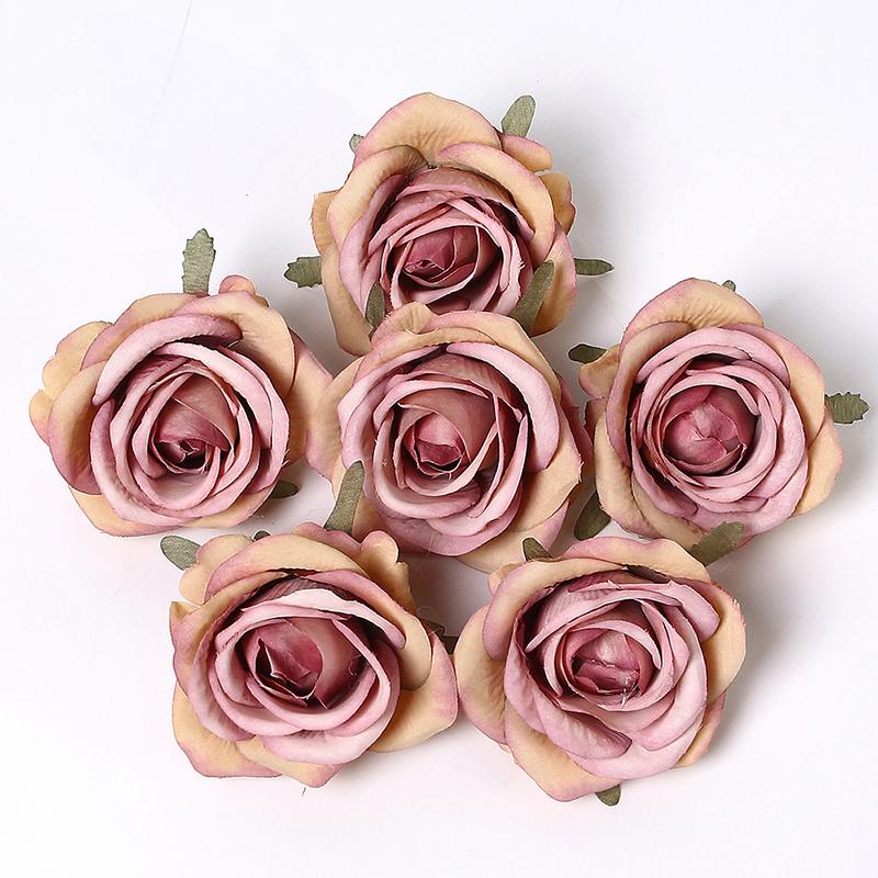

5/10Pcs Rose Artificial Flowers Head Silk Fake Flowers Wedding Decoration Home Decor DIY Bride Crafts Wreath Garland Accessories 5Pcs