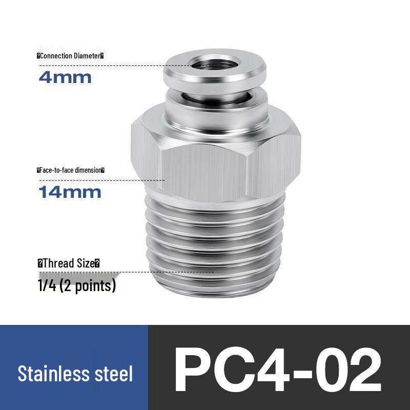 Xinguani 304 Stainless Steel Quick Connect Pneumatic Air Pipe Fittings