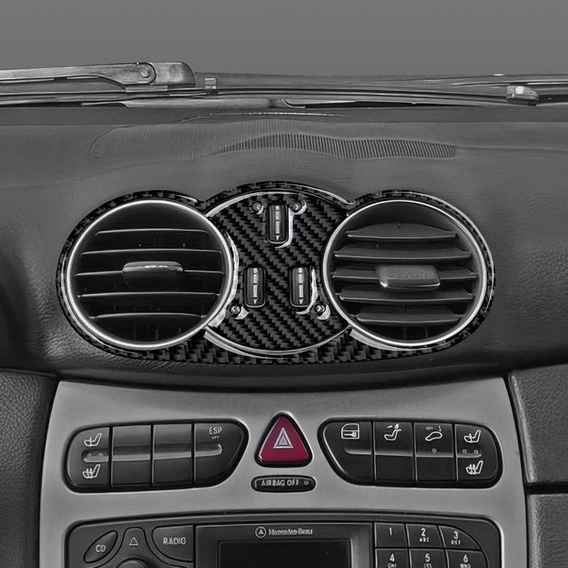 For Mercedes Benz CLK C209 A209 (2002-2010) Trim Accessories. Carbon Fiber Interior Sticker. Car Center Console Air Vent Panel.