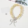 DINGXING INS Crystal Mobile Phone Wristband Flash Bow Small Niche Versatile Portable Durable Fashion Pendant Keychain with Clip