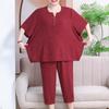 מידות פלוס 3XL-7XL חליפת קיץ לנשים אוברסייז קז'ואל אלגנטי אלגנטי עם שרוולים קצרים סטים של מכנסיים רפויים בגדי קיץ באיכות גבוהה