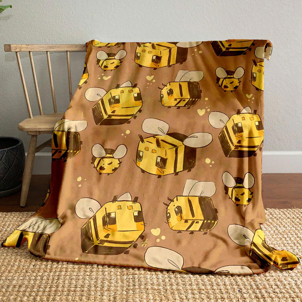 

Cute Square Bee Print Throw Blanket bedroom Blanket for Livingroom Couch lunch break Soft throw for Friend s festival Gift 80cm x 120cm