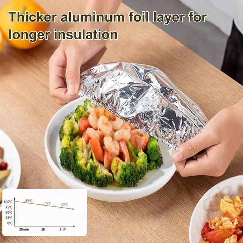 30/40Pcs Reusable Heat Preservation Aluminum Foil Bowl Covers for Oven Catering Takeaway Picnic Use