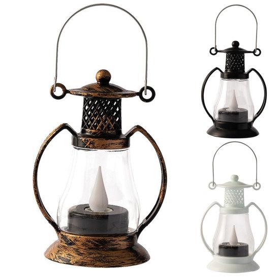 Lampa Nocna Styl Retro Wiszący Uchwyt Design Oszałamiający Efekt Wizualny Energooszczędna Szerokie Zastosowanie Dekoracyjny Plastikowy Mini Lampion z Migotaniem
