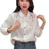 Frühlingsbesticktes Retro-Langarmhemd im chinesischen Stil für Damen