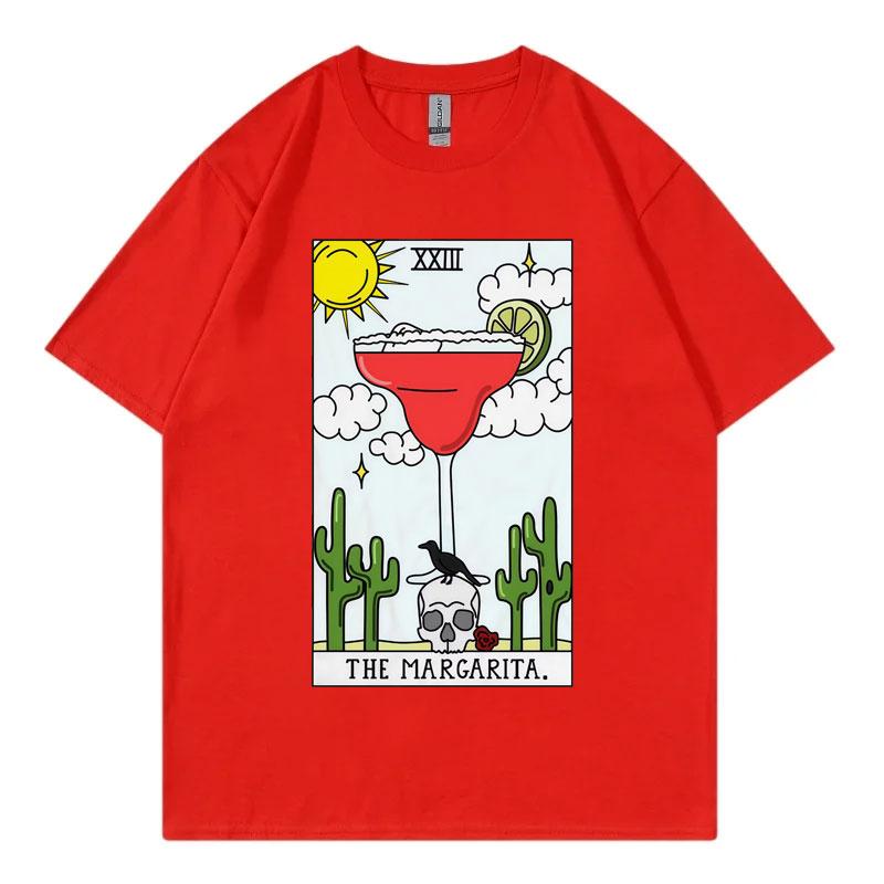Margarita Tarot Reading Future Card Funny Meme T Shirt Fashion Y2k Short Sleeve Tshirts Unisex Unisex Casual Loose Cotton Tshirt