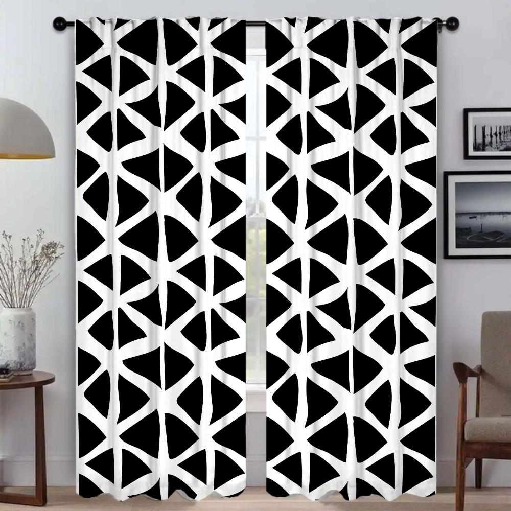 Black White Kitchen Curtains Living Room Curtain Halloween Decoration Partition Blinds Shades Home Interior Made Of Polyester Great Decor