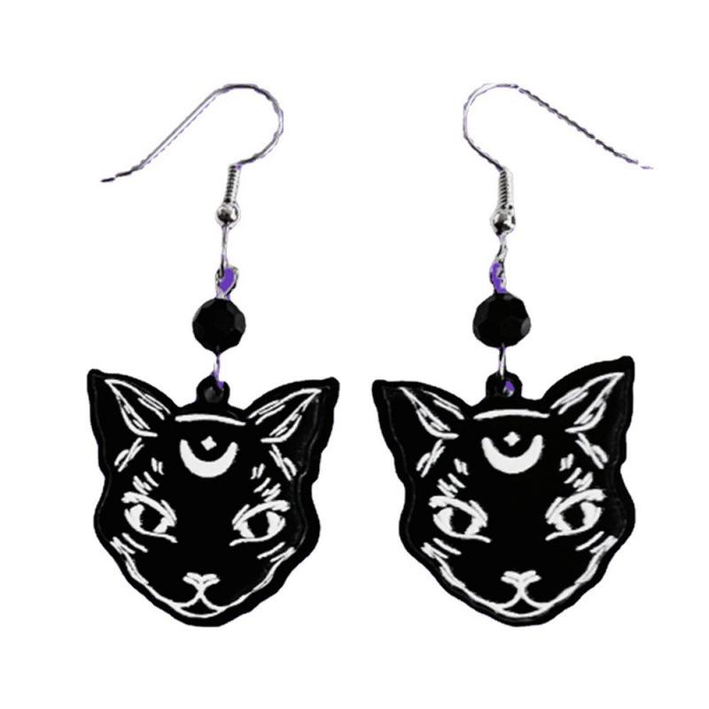 Gothic Cat Earrings in Acrylic
