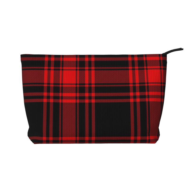 Christmas Red Black Tartan Check Scottish Pattern Toiletry Bag Women Cosmetic Makeup Organizer Lady Beauty Storage Dopp Kit Case