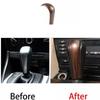 Brown Wood Grain For BMW 5 Series 1* 04-07 Central Console Gear Shift Knob Cover